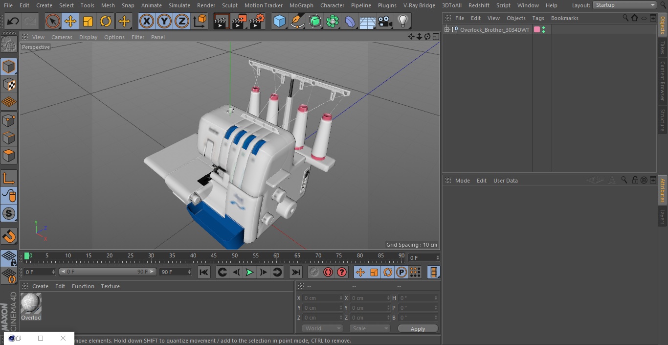 Overlock Brother 3034DWT 3D model