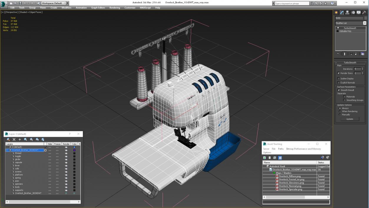 Overlock Brother 3034DWT 3D model