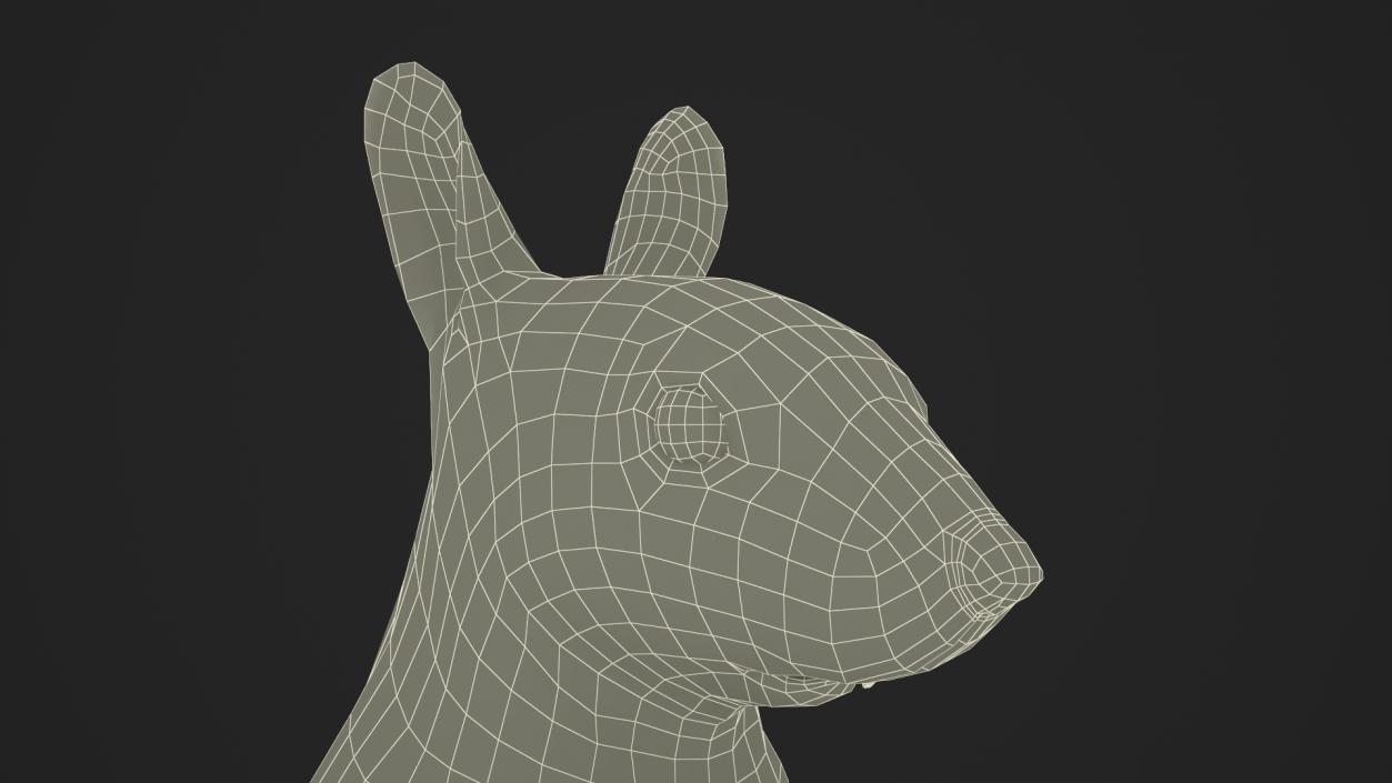 3D Gray Squirrel in Standing Pose Fur 2