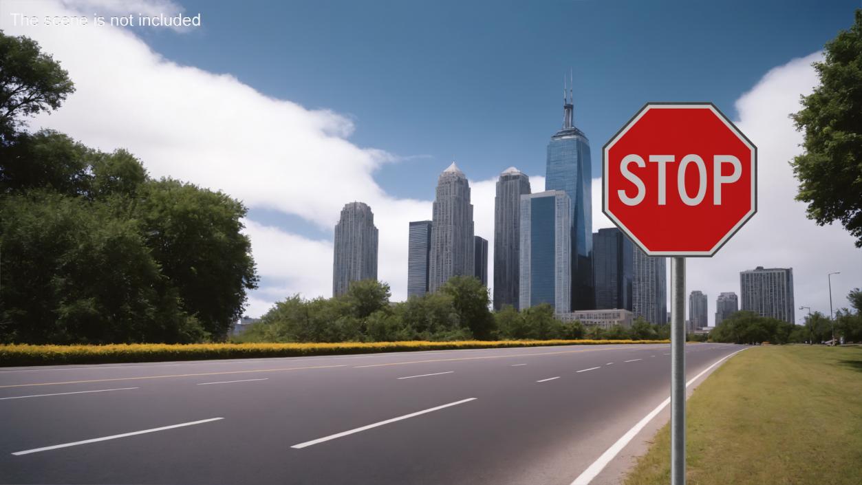 Road Sign Stop 3D model