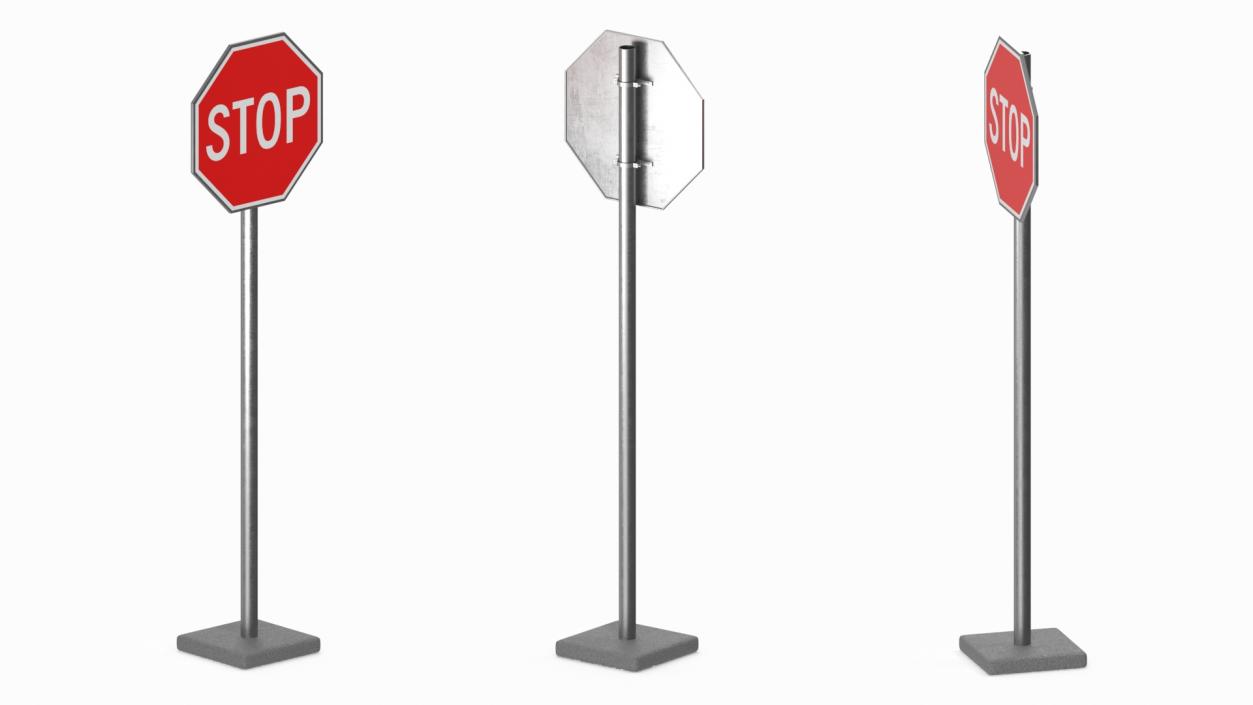 Road Sign Stop 3D model