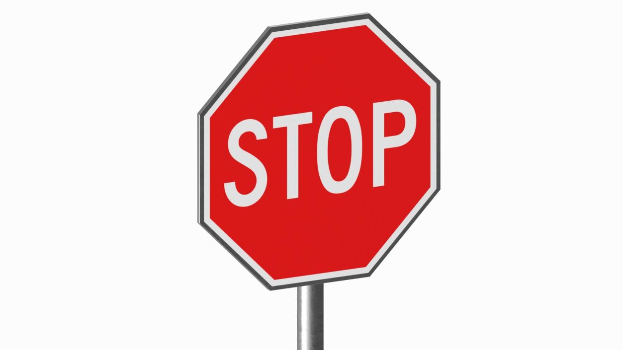 Road Sign Stop 3D model