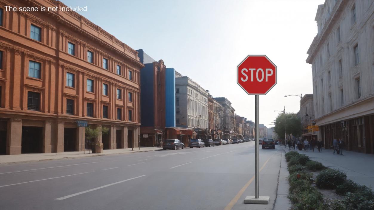 Road Sign Stop 3D model