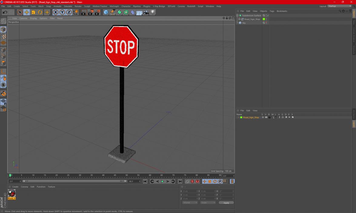 Road Sign Stop 3D model