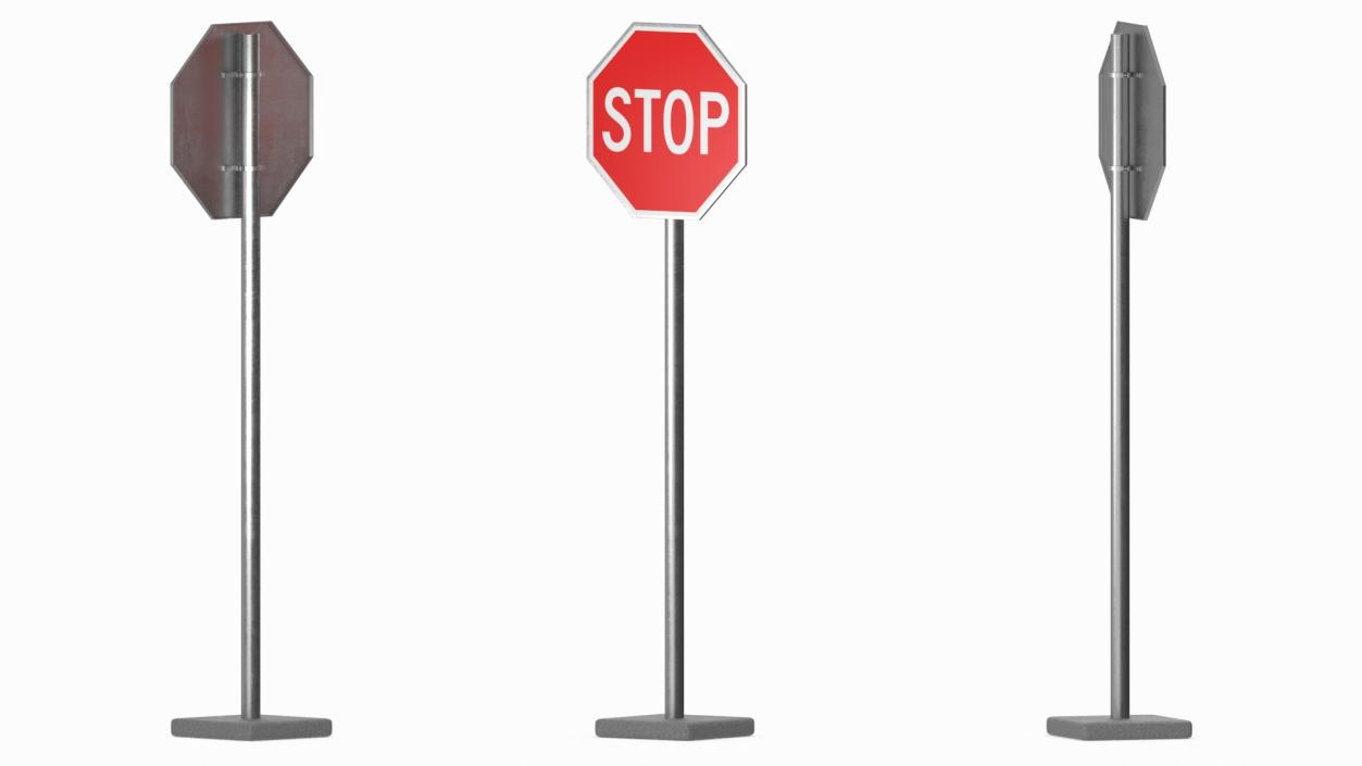 Road Sign Stop 3D model