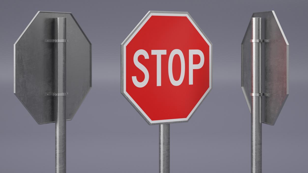 Road Sign Stop 3D model