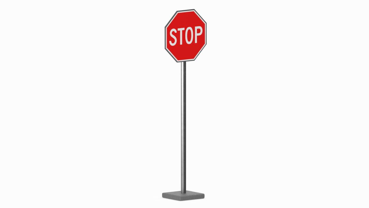 Road Sign Stop 3D model