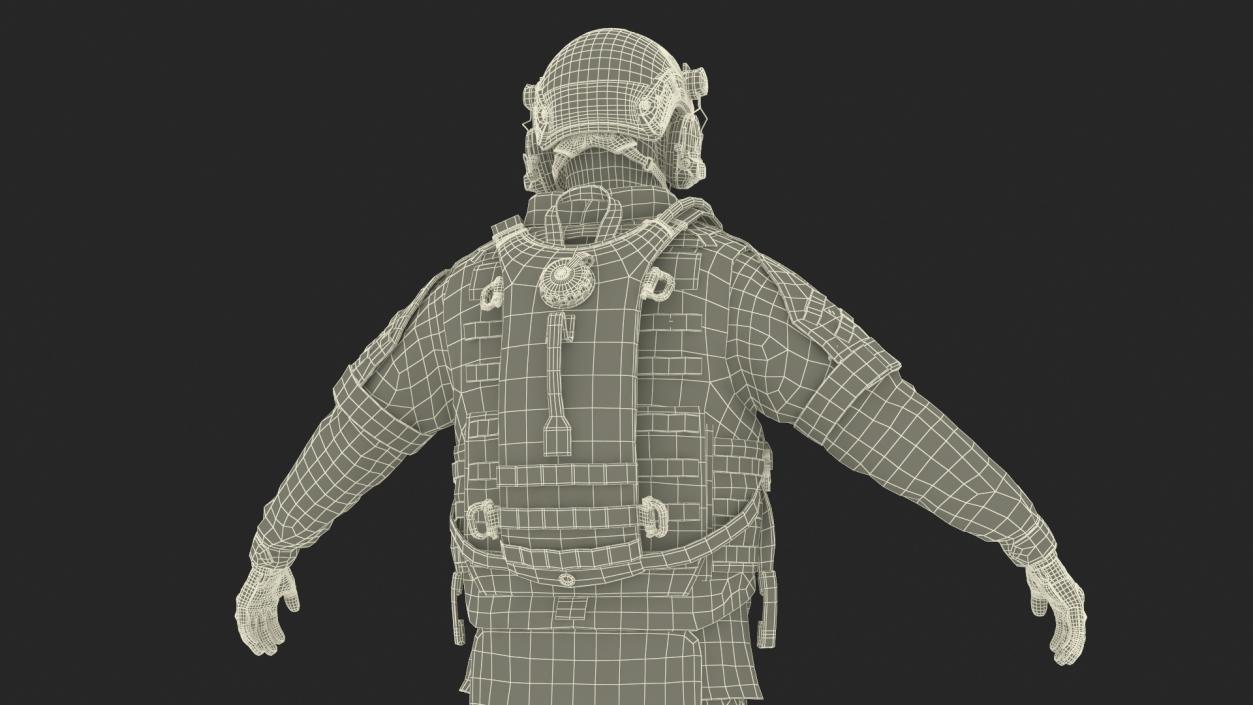 3D Soldier with Hydration Carrier Backpack 2