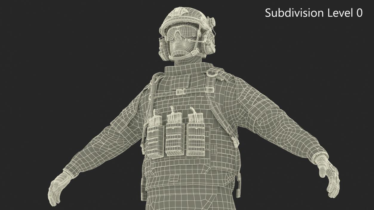 3D Soldier with Hydration Carrier Backpack 2