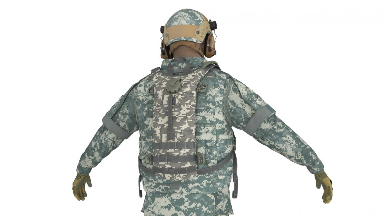 3D Soldier with Hydration Carrier Backpack 2