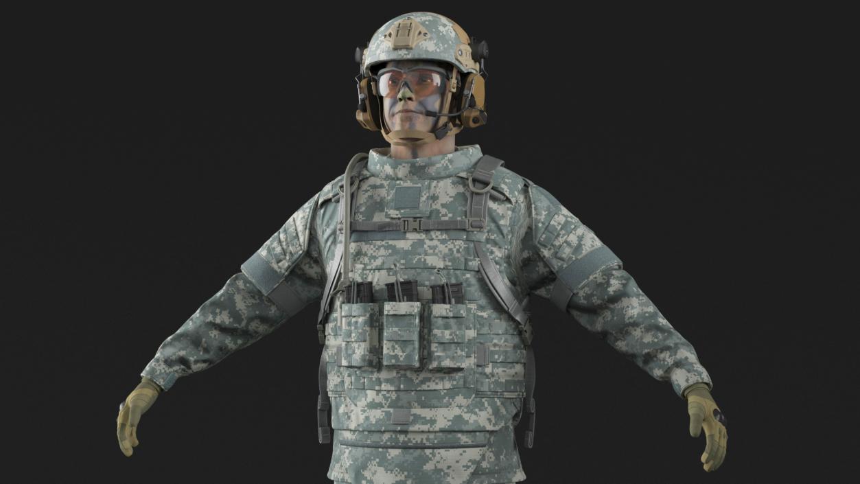 3D Soldier with Hydration Carrier Backpack 2