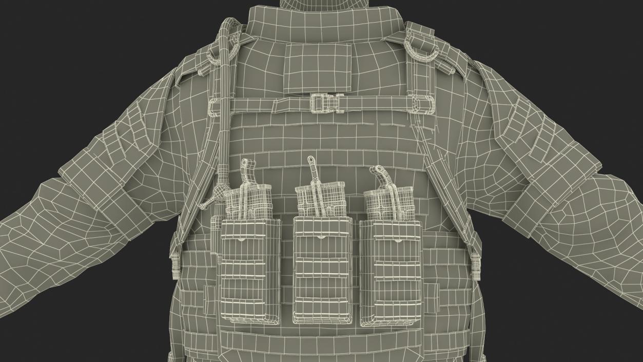 3D Soldier with Hydration Carrier Backpack 2