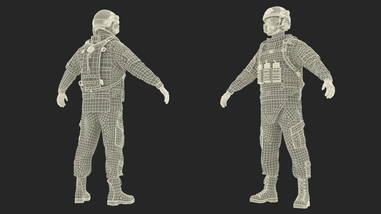 3D Soldier with Hydration Carrier Backpack 2