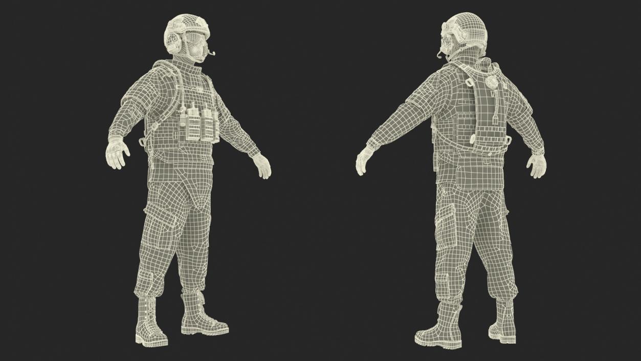 3D Soldier with Hydration Carrier Backpack 2