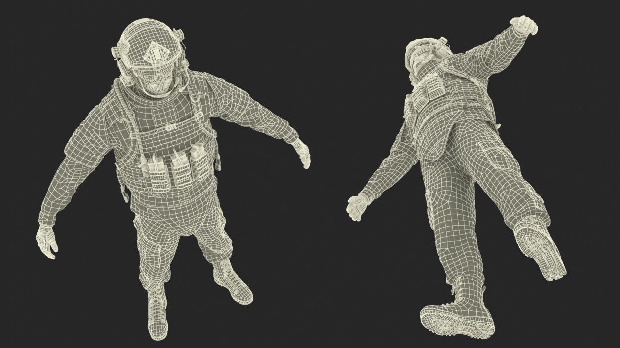 3D Soldier with Hydration Carrier Backpack 2