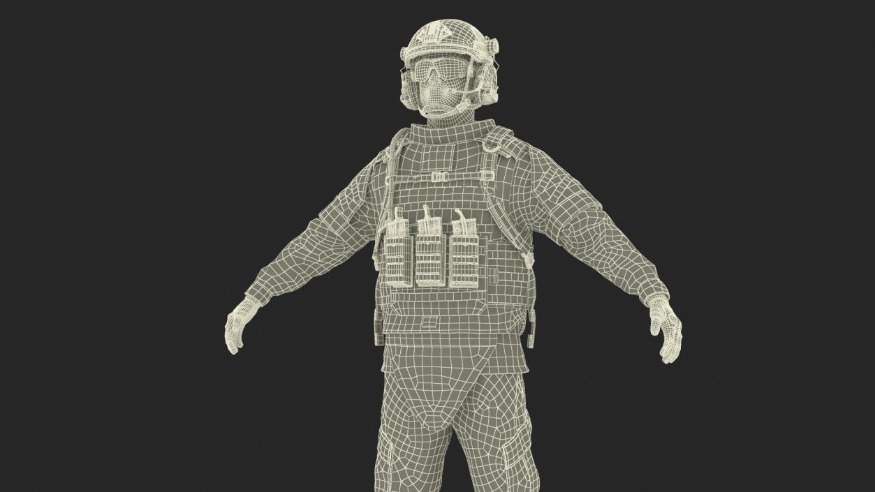 3D Soldier with Hydration Carrier Backpack 2