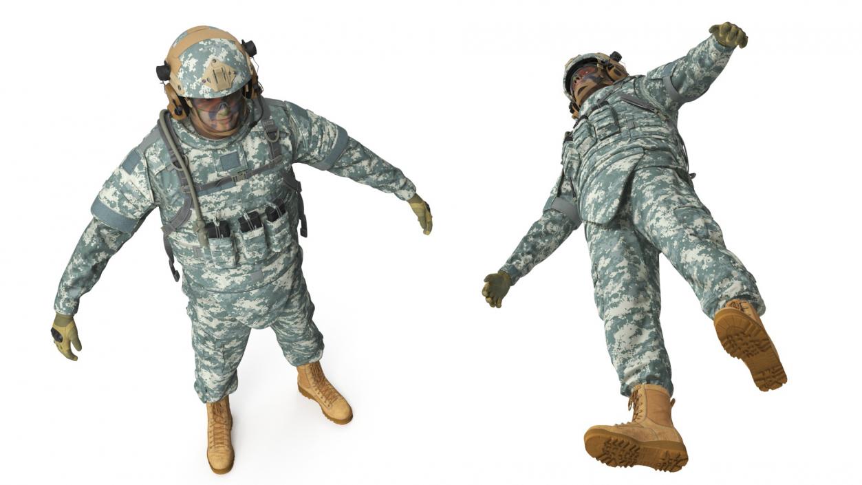 3D Soldier with Hydration Carrier Backpack 2