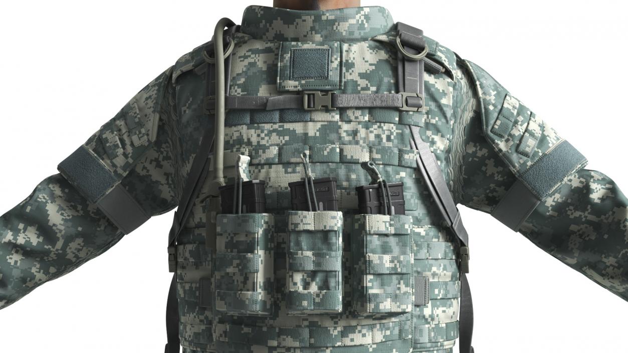 3D Soldier with Hydration Carrier Backpack 2