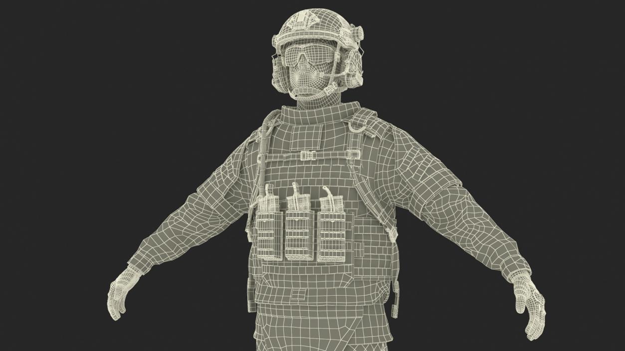 3D Soldier with Hydration Carrier Backpack 2