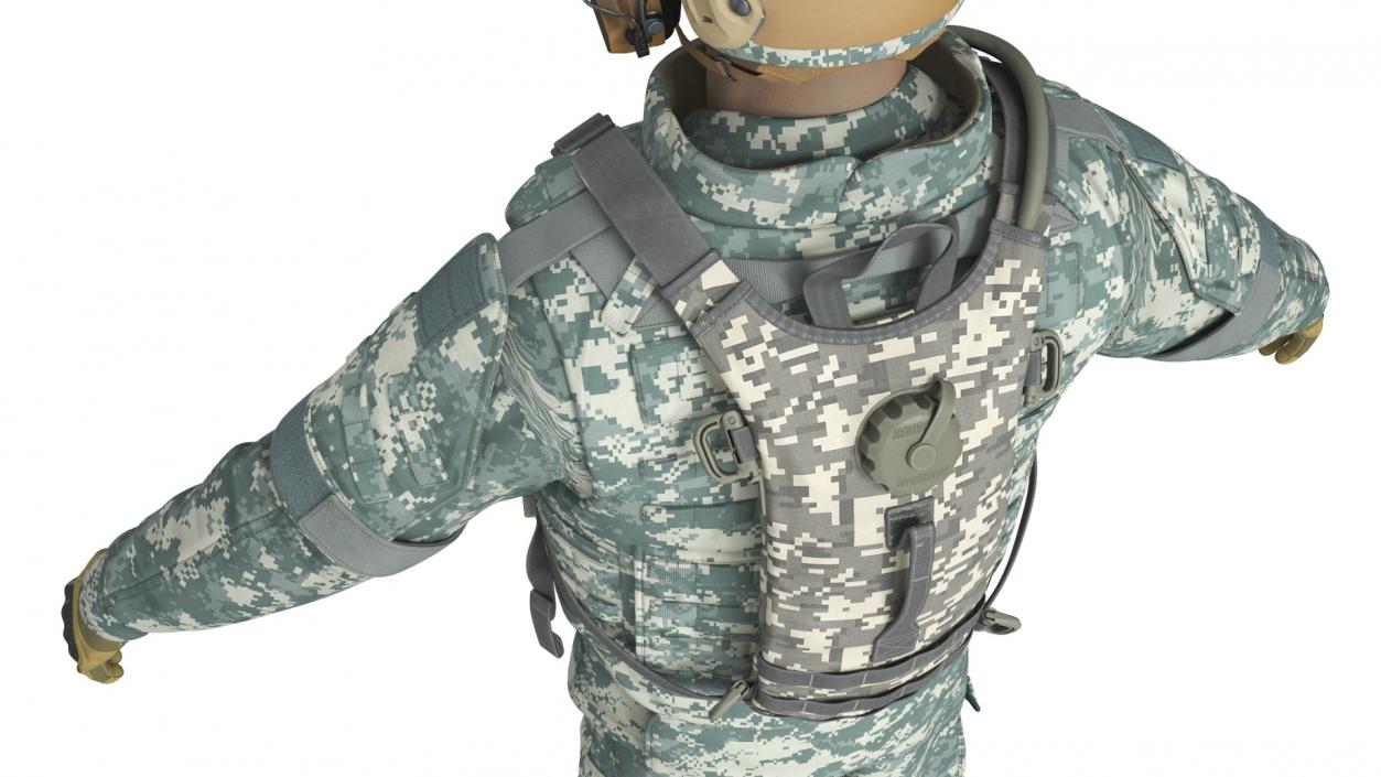 3D Soldier with Hydration Carrier Backpack 2