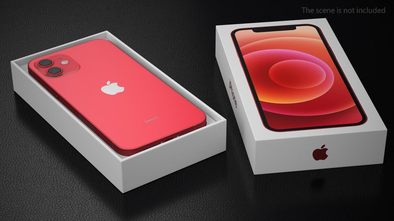 3D model Apple iPhone 12 Unboxed Product RED