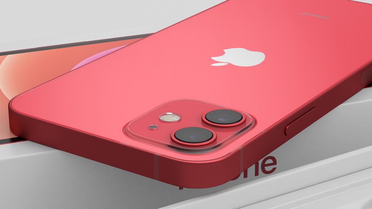 3D model Apple iPhone 12 Unboxed Product RED