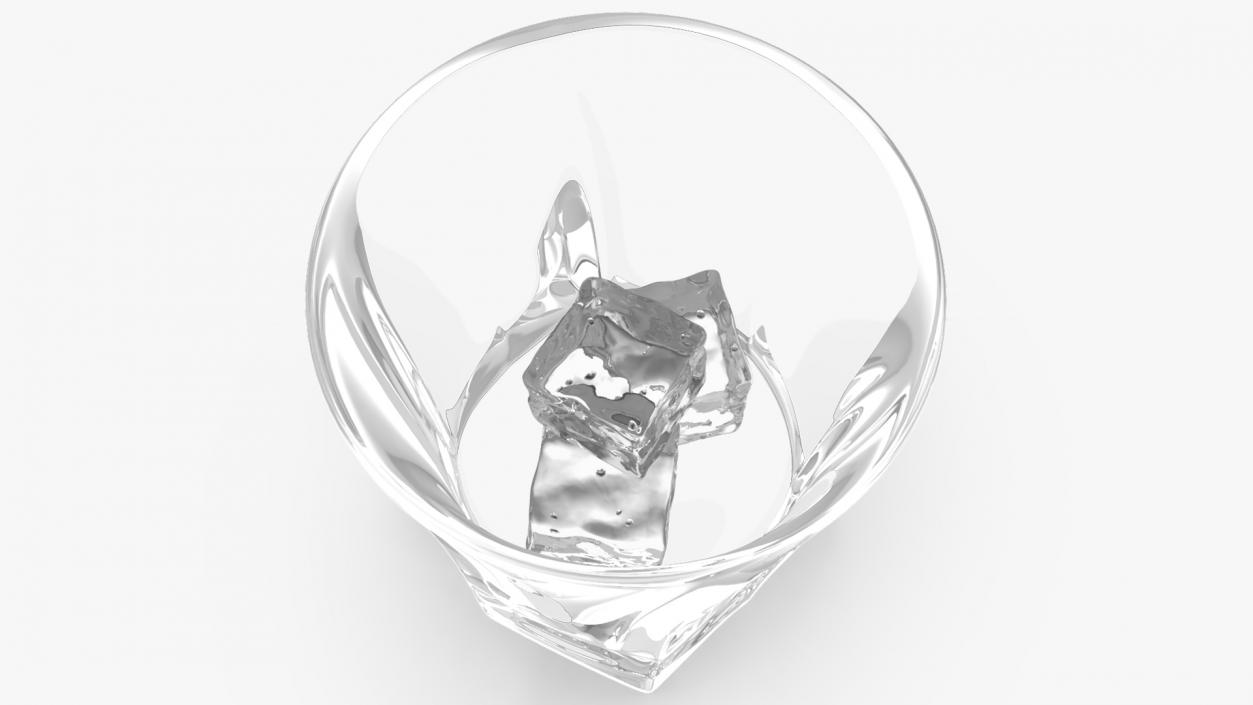 3D model Empty Shot Glass with Ice