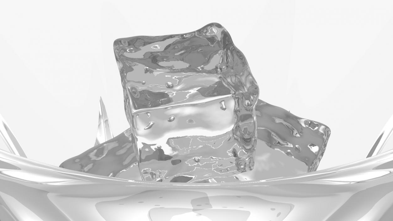 3D model Empty Shot Glass with Ice