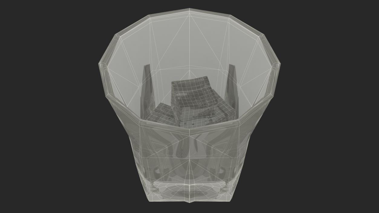 3D model Empty Shot Glass with Ice