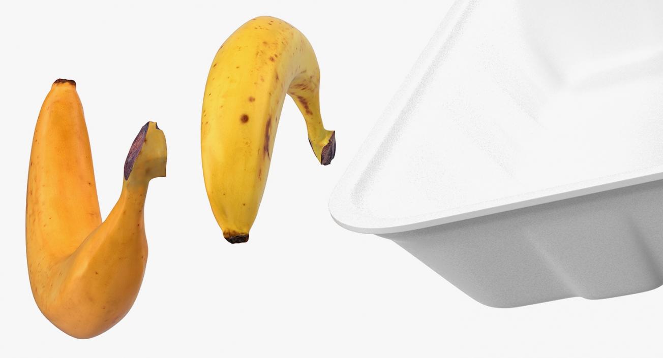 3D model Bananas Wrapped Food Tray