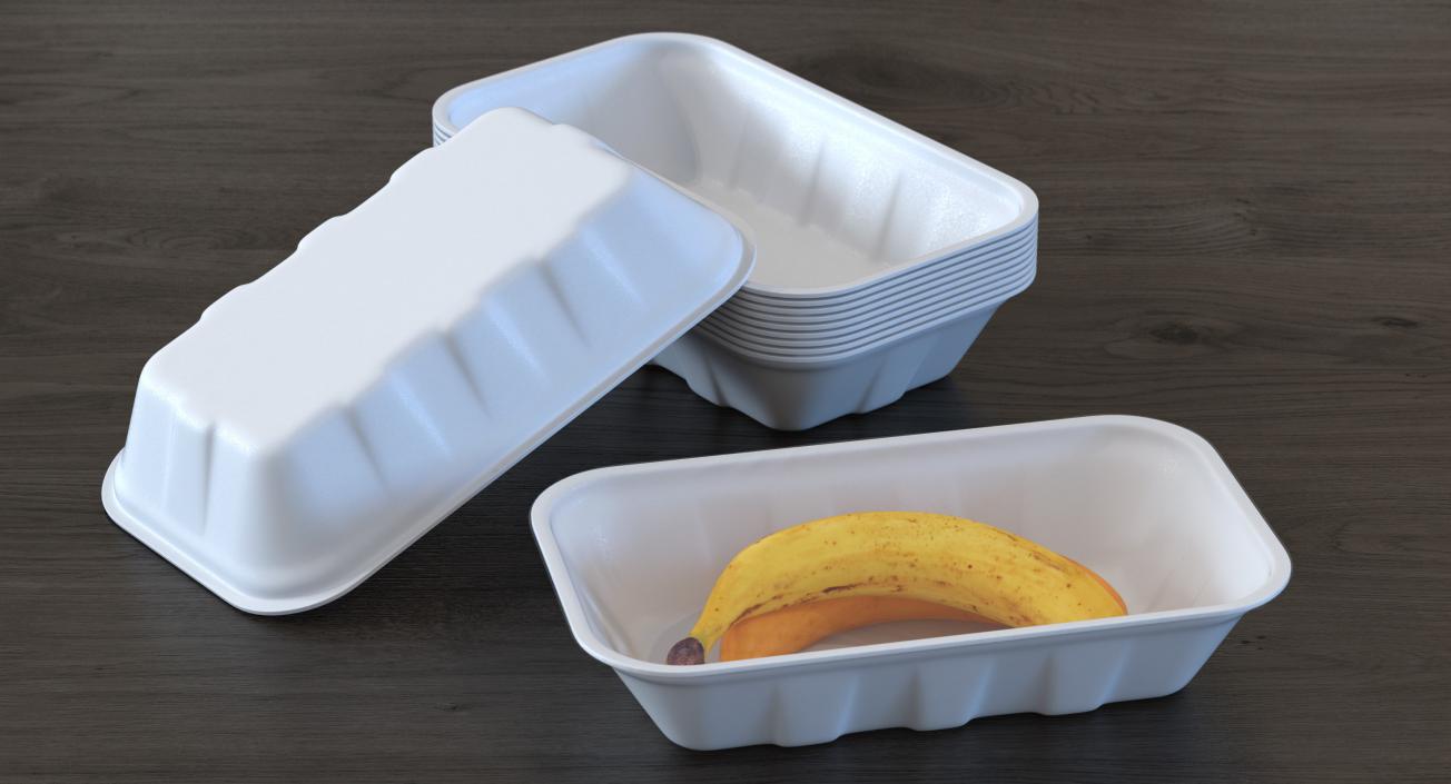 3D model Bananas Wrapped Food Tray