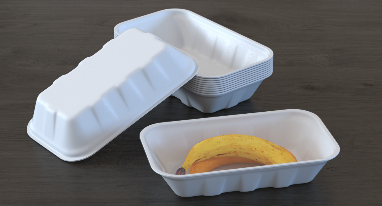 3D model Bananas Wrapped Food Tray