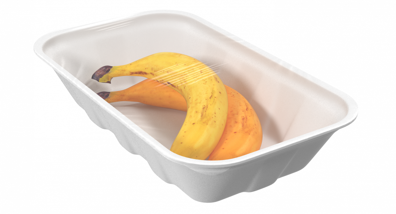 3D model Bananas Wrapped Food Tray