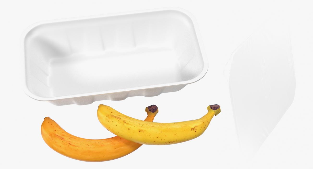 3D model Bananas Wrapped Food Tray