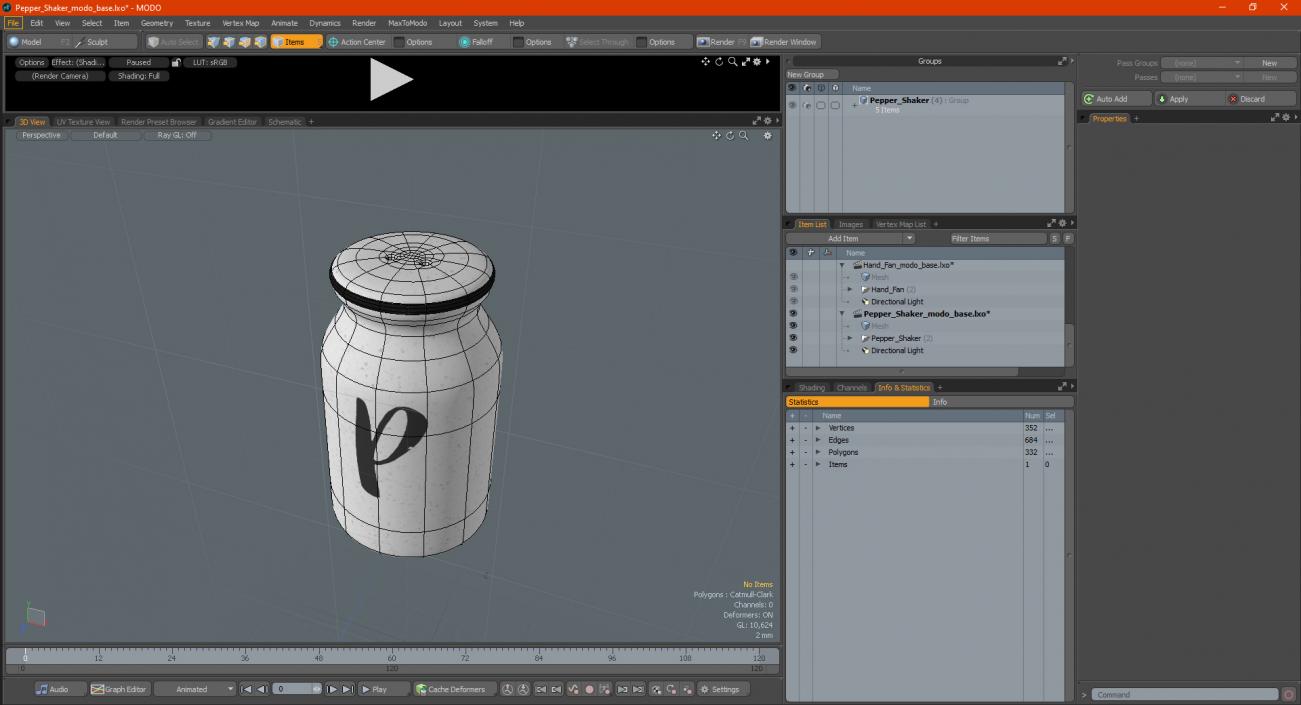 3D Pepper Shaker model