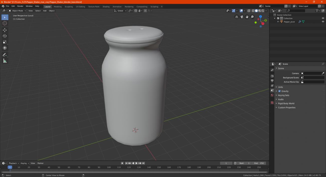 3D Pepper Shaker model