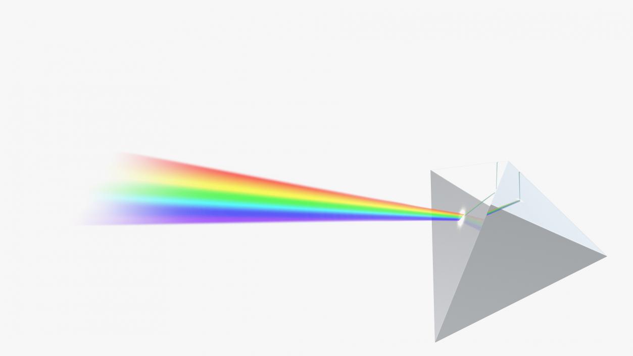 Glass Pyramid Refraction of Light Spectrum 3D