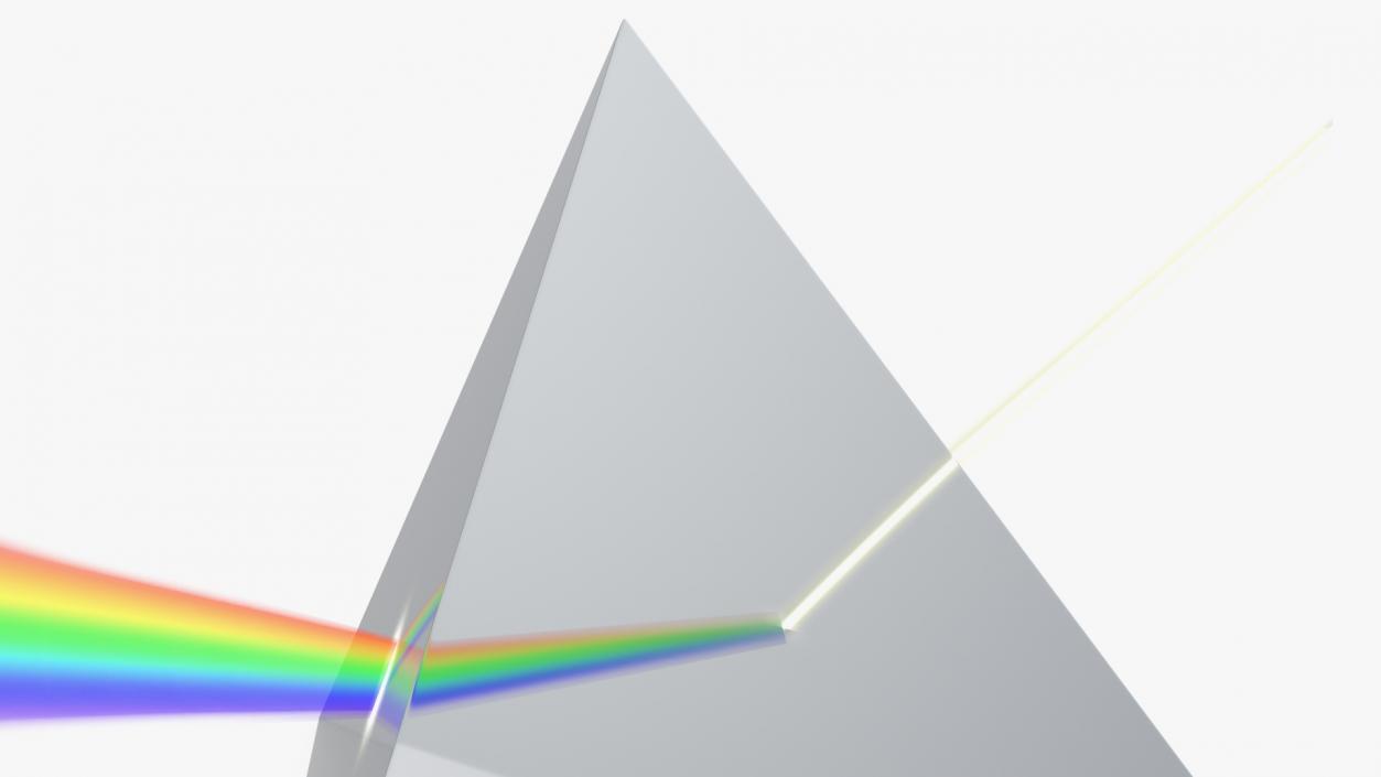 Glass Pyramid Refraction of Light Spectrum 3D