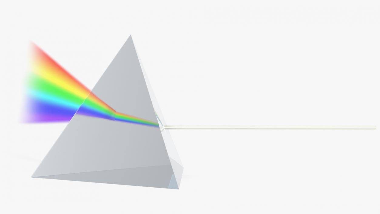 Glass Pyramid Refraction of Light Spectrum 3D