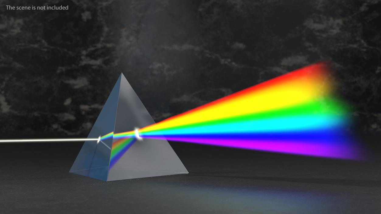 Glass Pyramid Refraction of Light Spectrum 3D