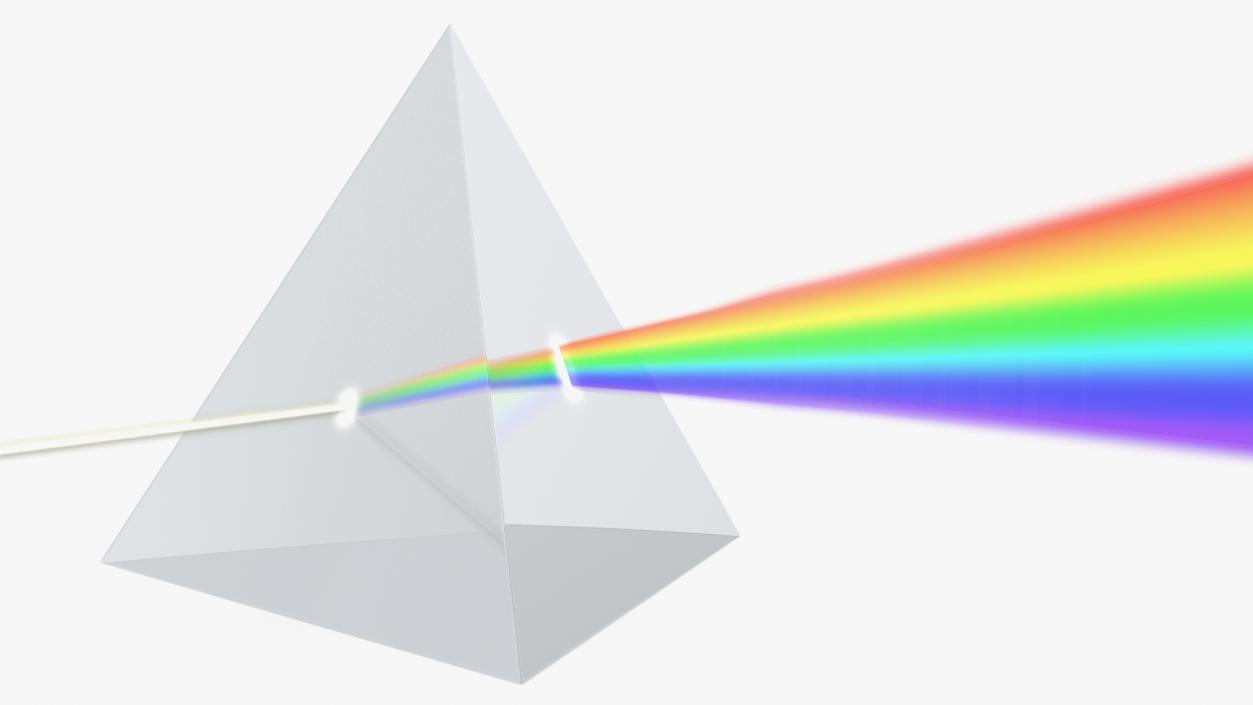 Glass Pyramid Refraction of Light Spectrum 3D