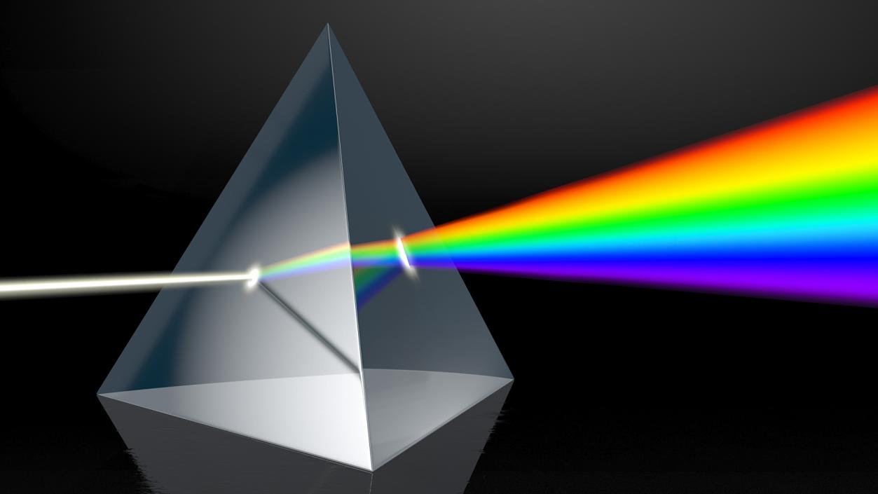 Glass Pyramid Refraction of Light Spectrum 3D