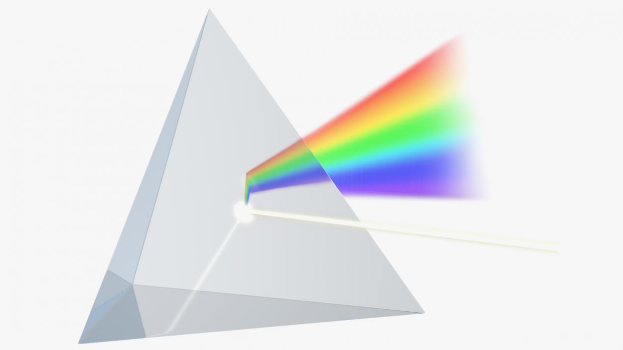 Glass Pyramid Refraction of Light Spectrum 3D