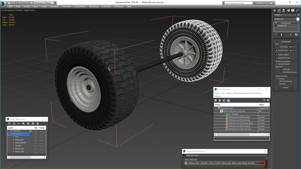 3D model Wheel Axle