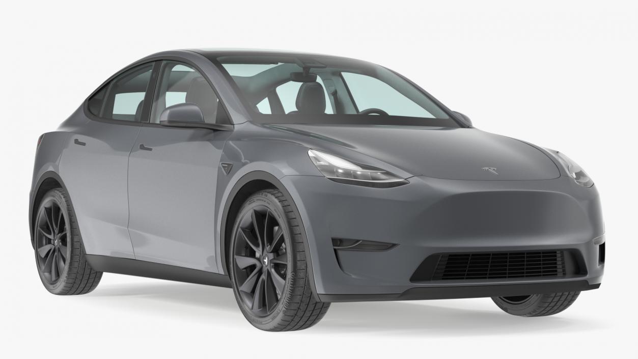 3D Tesla Model Y Charging with EV Charger Station