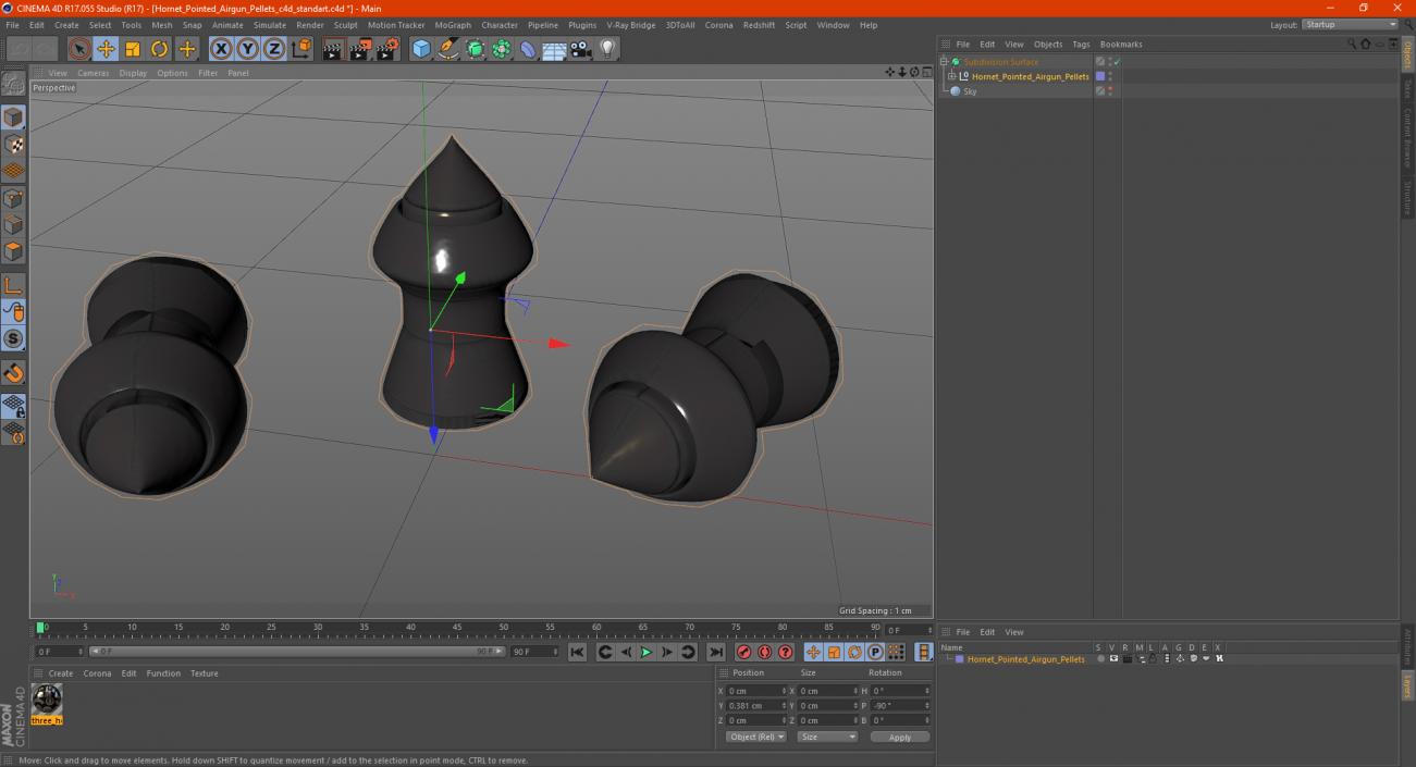 Hornet Pointed Airgun Pellets 3D model