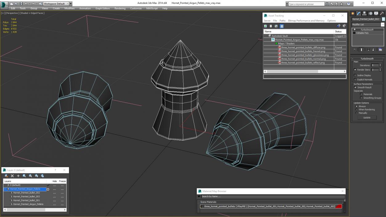 Hornet Pointed Airgun Pellets 3D model