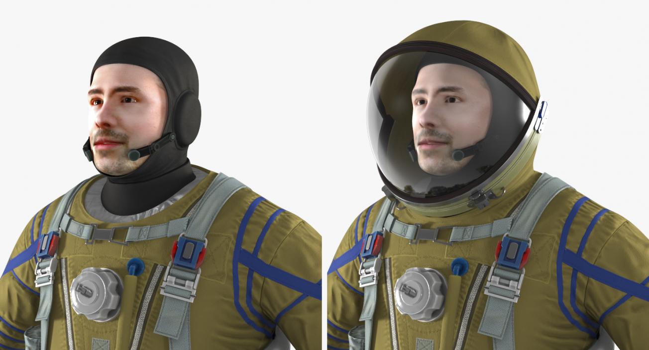 3D model Astronaut Wearing Space Suit Strizh