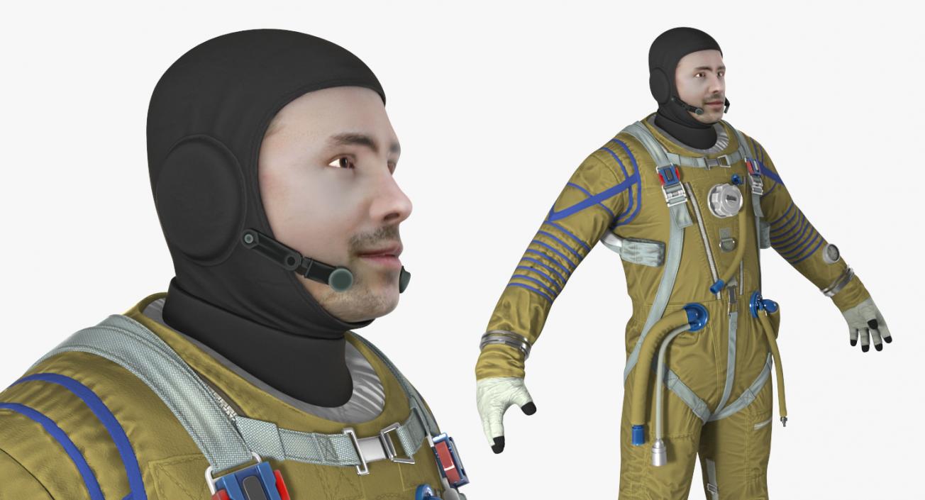 3D model Astronaut Wearing Space Suit Strizh