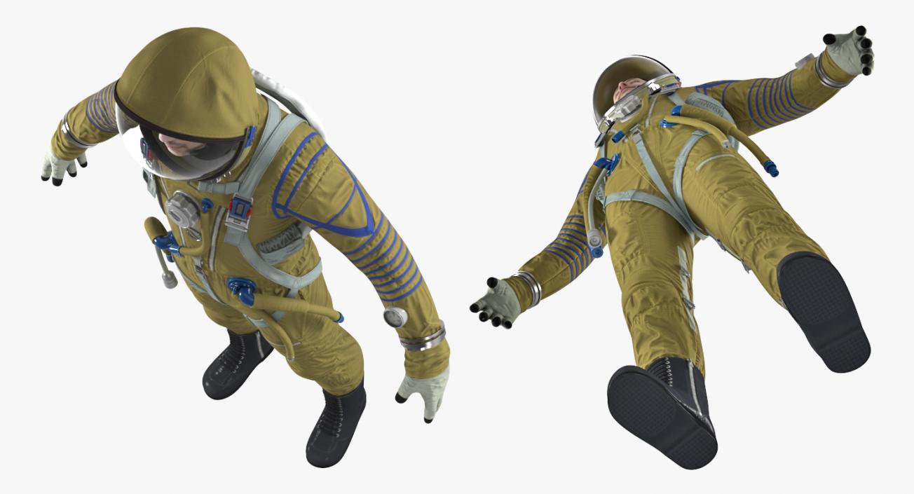 3D model Astronaut Wearing Space Suit Strizh